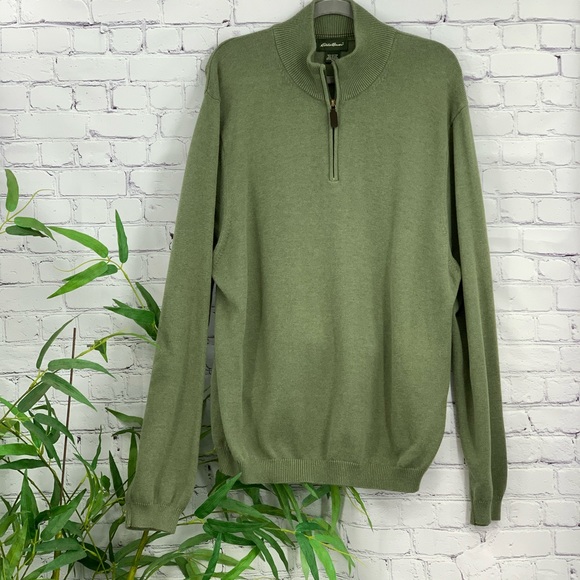 Eddie Bauer Other - 🎉Eddie Bauer Green Long Sleeve 1/4 Zip Sweater